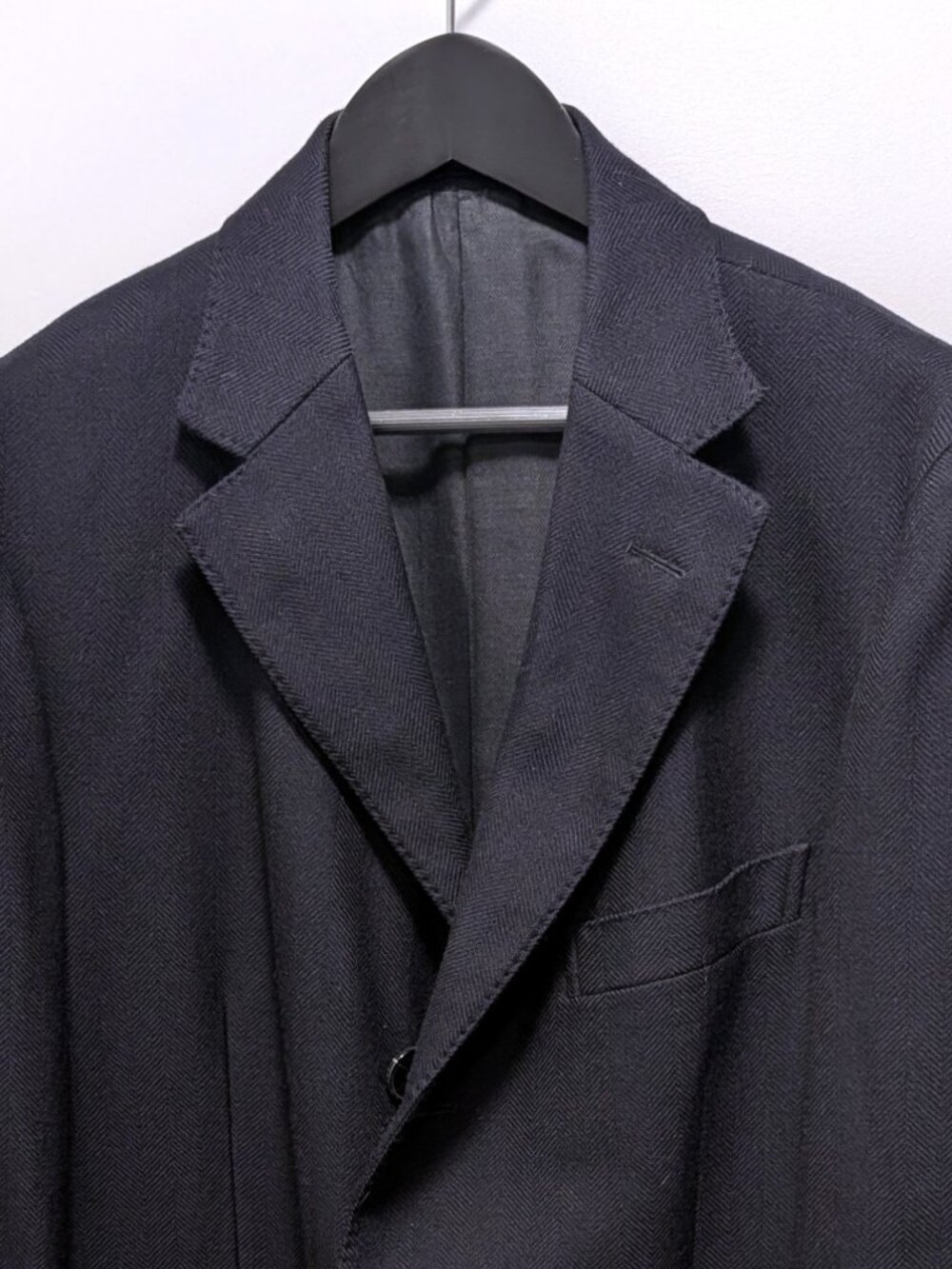 Ermenegildo Zegna 100% Wool Herringbone Overcoat Navy / Size 54 (US 42–44)